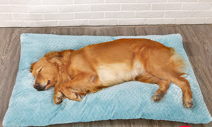 Long Quilted Plush Dog Bed