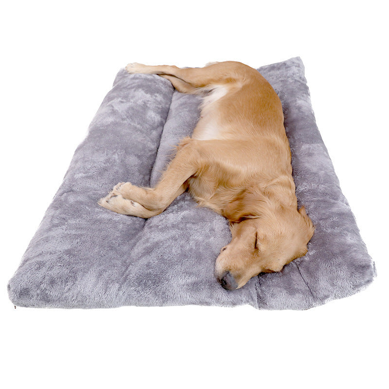 Long Quilted Plush Dog Bed