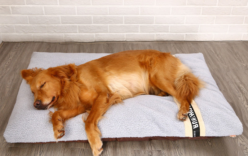 Long Quilted Plush Dog Bed