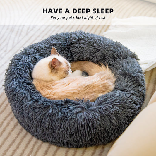 Round Plush Dog Bed