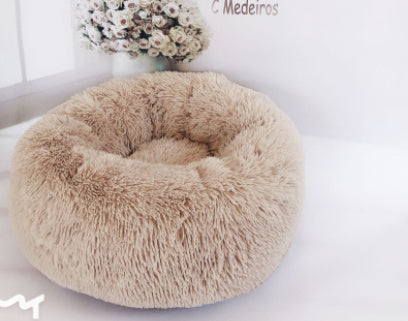 Round Plush Dog Bed